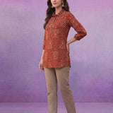 Red All-Over Printed Cotton Top