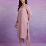 Pink mbroidered Suit Set with Dupatta