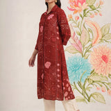 Bani Maroon Printed Straight Kurti