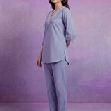 Blue Embroidered Co-ord Set
