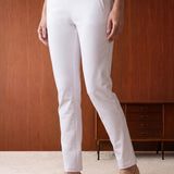 Roma Ivory Cotton Straight Fit Pant