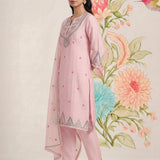 Albeli Pink Embroidered A-line Suit Set with Dupatta