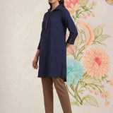 Viona Electric Blue Monochrome Kurta for Women