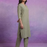 Mint green Embroidered Suit Set with Dupatta