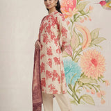 Falguni Red Printed Cotton Suit Set with Dupatta