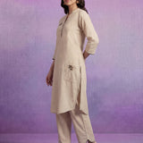 Ivory Applique-work Kurta Set