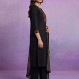 Black Embroidered Suit Set with Dupatta