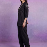 Black Embroidered Co-ord Set