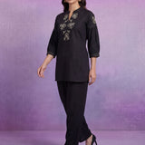 Black Embroidered Co-ord Set