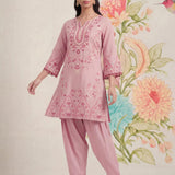 Amoli Light Pink Embroidered Kurta Set