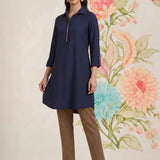Viona Electric Blue Monochrome Kurta for Women
