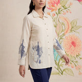Sakhi Ivory Embroidered Shirt