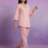 Pink Embroidered Co-ord Set