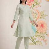Suroor Mint Green Embroidered Chanderi Kurta Set