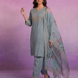 Spa Embroidered Suit Set with Dupatta