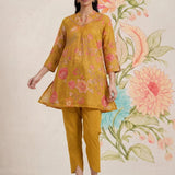 Chandrika Mustard Floral Printed Cotton Co-ord Set