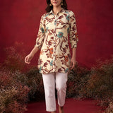 Wine All Over Printed Crepe Shirt