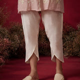 Noor Baby Pink Embroidered Crinkle Cotton Co-ord Set