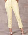 Yellow Regular Plain Pant