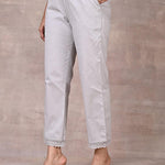 Grey Capri With Lace Detail - Lakshita