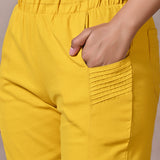 Ayeza Yellow Green Classic Fit Pants for Women