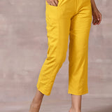 Ayeza Yellow Green Classic Fit Pants for Women