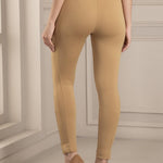 High Waist Beige Jeggings - Lakshita