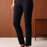 Roma Black Cotton Straight Fit Pant