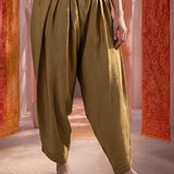 Beige Satin Relaxed Fit Salwar