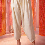 Ivory Satin Relaxed Fit Salwar