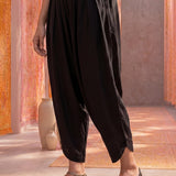 Black Satin Relaxed Fit Salwar