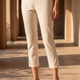 Ivory Straight Fit Cotton blend Capri