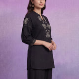 Black Embroidered Co-ord Set