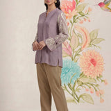 Taal Lavender Embroidered Shirt