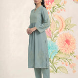 Malang Green Embroidered A-line Kurta Set