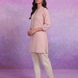 Pink Ethnic Motifs Embroidered Regular Thread Work Pure Cotton Kurta with Trousers