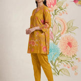 Chandrika Mustard Floral Printed Cotton Co-ord Set