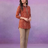 Red All-Over Printed Cotton Top