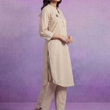 Ivory Applique-work Kurta Set