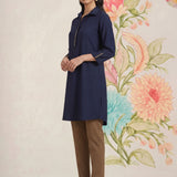 Viona Electric Blue Monochrome Kurta for Women