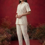Ivory Embroidered Chanderi Regular Co-ord Set