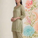 Vaadi Green Embroidered Co-ord Set