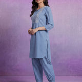 Spa Embroidered Straight Kurta Set