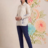 Sakhi Ivory Embroidered Shirt