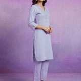 Spa Cotton Blend Embroidered Kurta Set