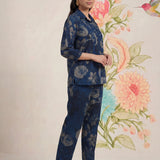 Hena Navy Printed Co-ord Set