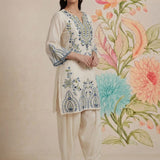 Amoli White Embroidered Kurta Set