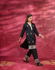 Nayaab Black Embroidered Cotton Kurta Set for Women
