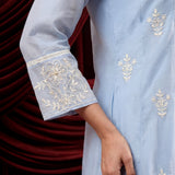 Spa Embroidered Chanderi A-Line Suit Set