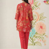 Chandrika Red Floral Printed Cotton Co-ord Set